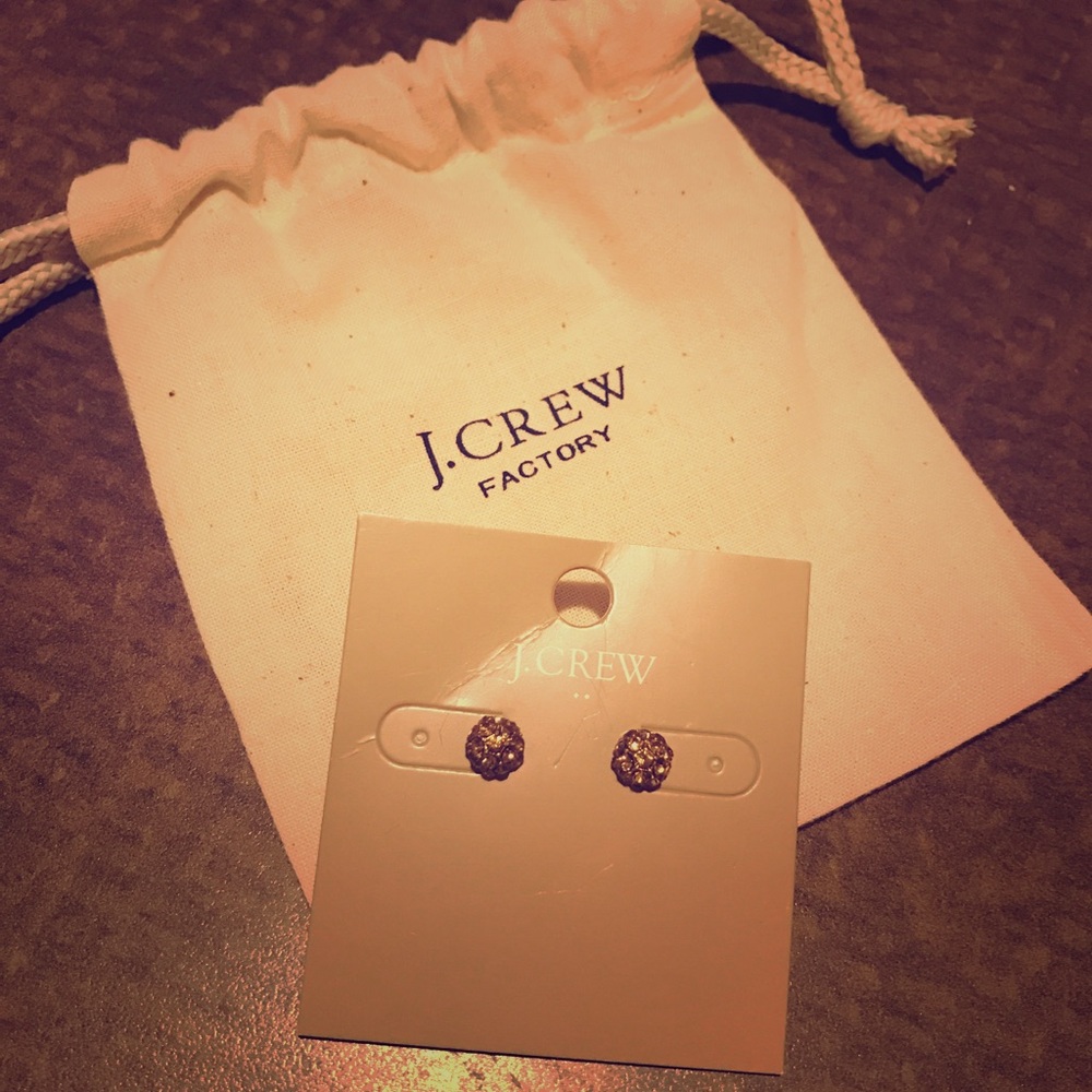J. Crew Bronze crystal ball stud